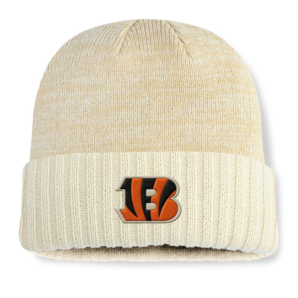 Cincinnati Bengals Block Cuffed Knit Hat - Cream Hats