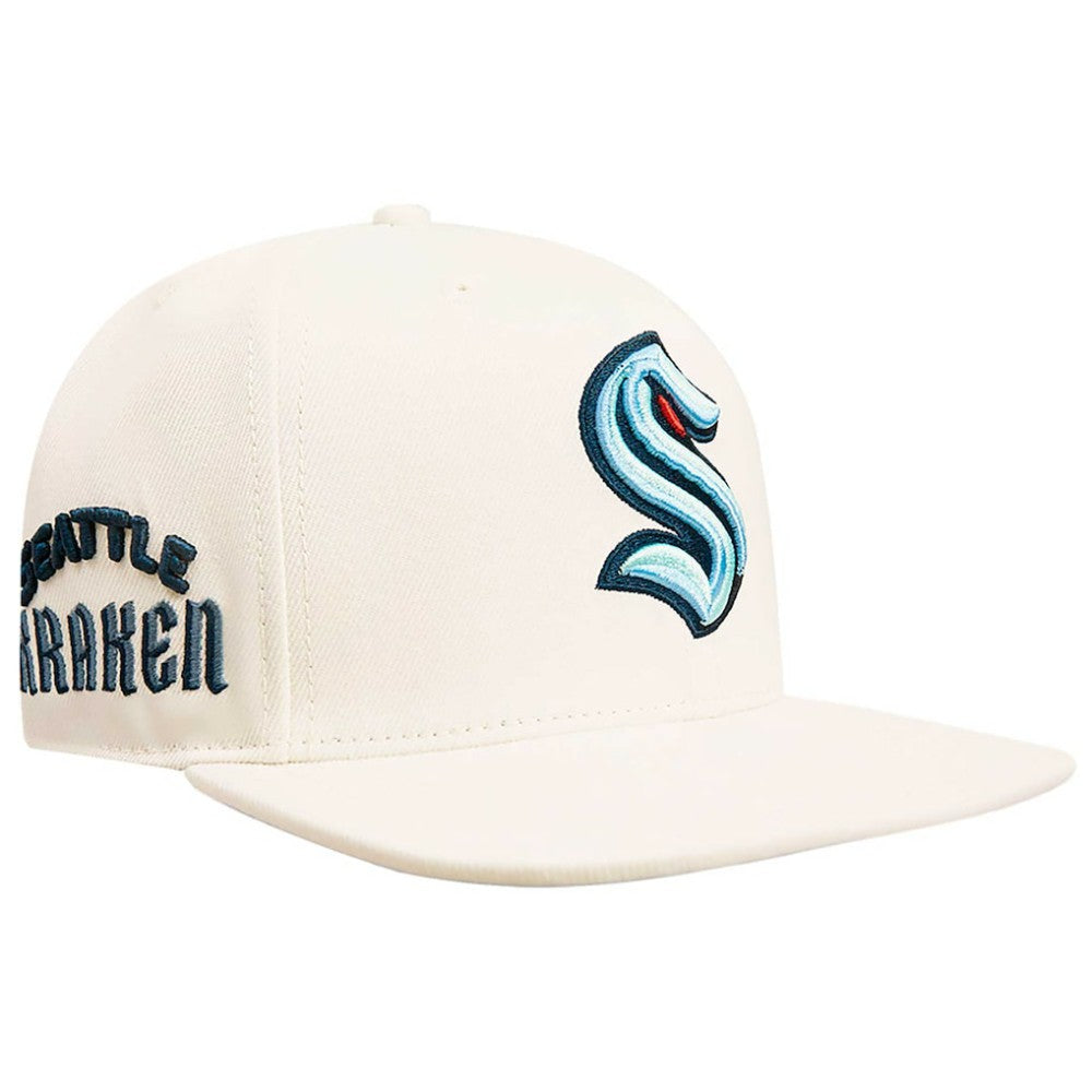 Seattle Kraken Pro Standard Retro Classic Logo Snapback Hat - Cream | US 200885627
