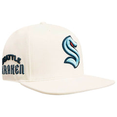 Seattle Kraken Pro Standard Retro Classic Logo Snapback Hat - Cream | US 200885627