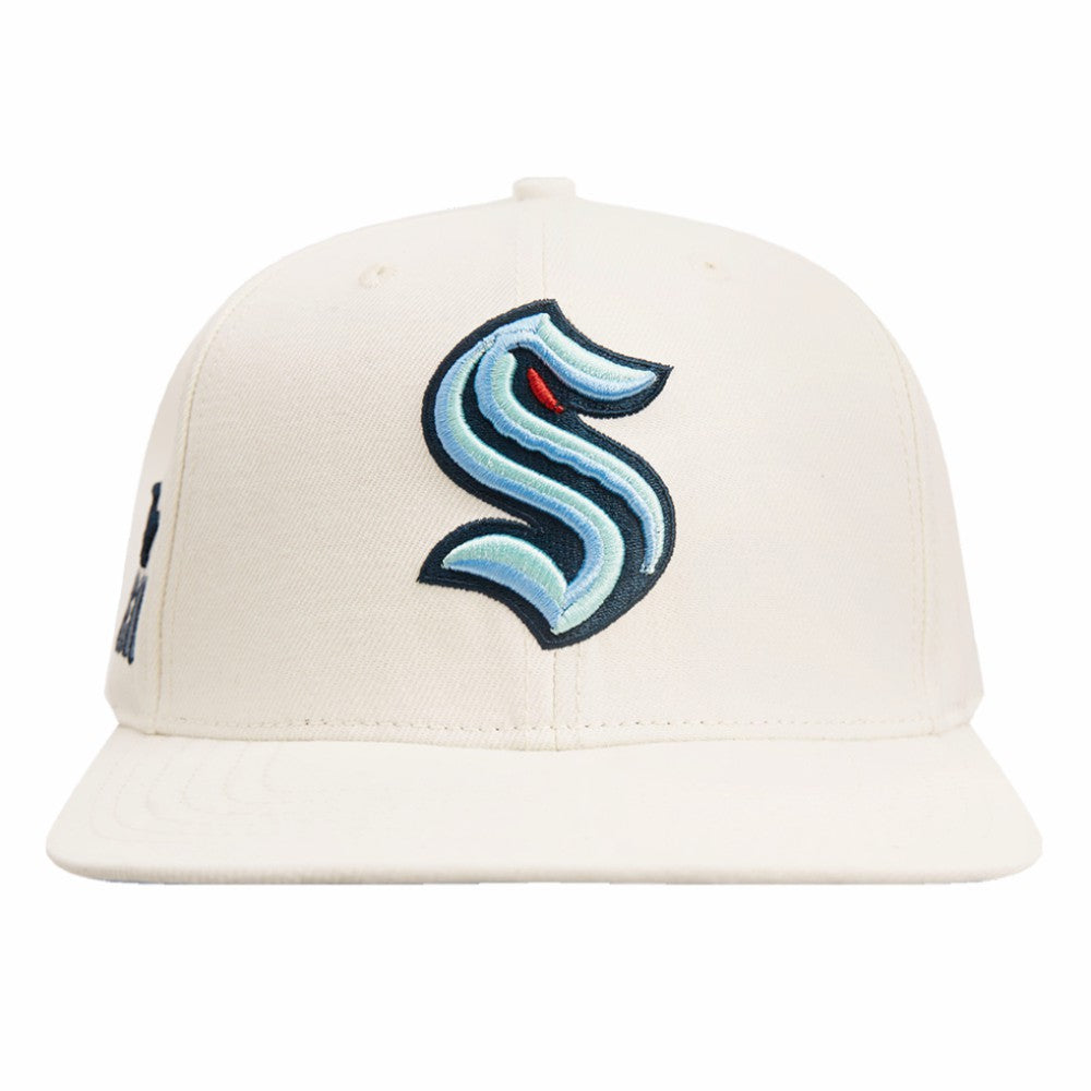 Seattle Kraken Pro Standard Retro Classic Logo Snapback Hat - Cream | US 200885627