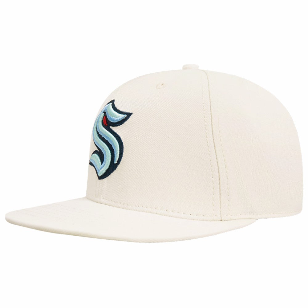 Seattle Kraken Pro Standard Retro Classic Logo Snapback Hat - Cream | US 200885627