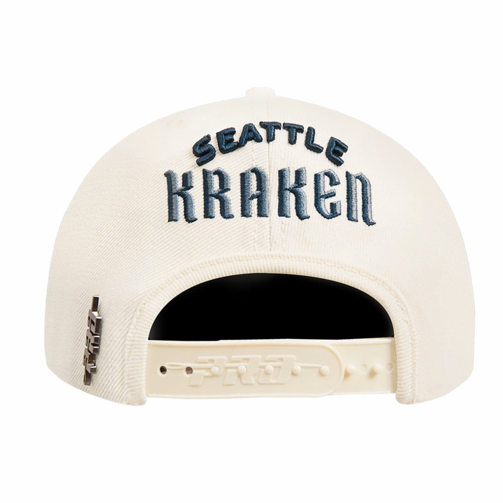 Seattle Kraken Pro Standard Retro Classic Logo Snapback Hat - Cream | US 200885627