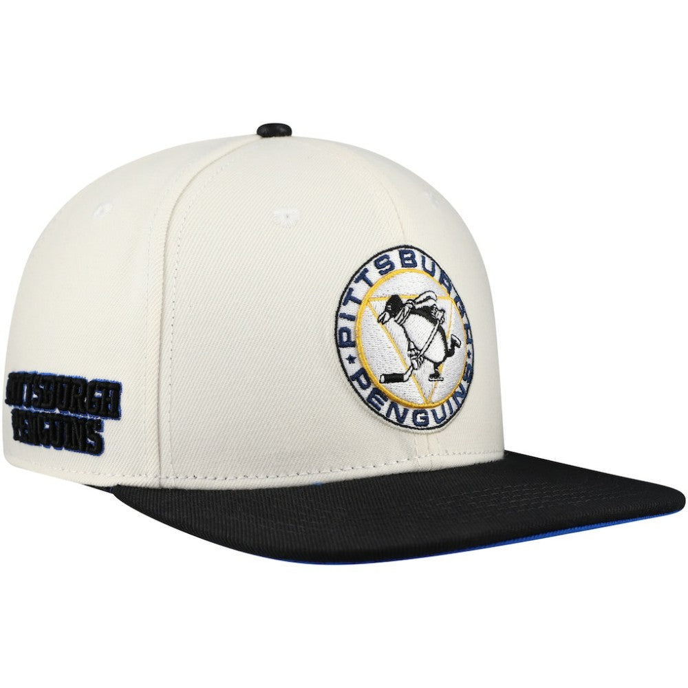 Pittsburgh Penguins Pro Standard Retro Classic Logo Snapback Hat - Cream | US 200885632
