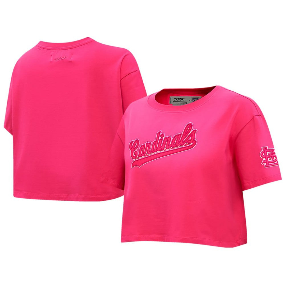 St. Louis Cardinals Pro Standard Women's Triple Pink Boxy Cropped T-Shirt - Pink T-shirts