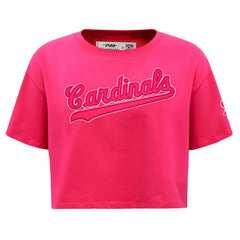 St. Louis Cardinals Pro Standard Women's Triple Pink Boxy Cropped T-Shirt - Pink T-shirts