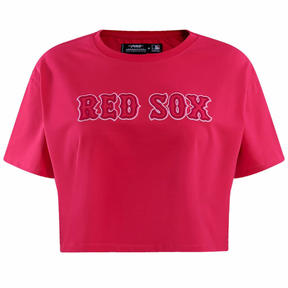 Boston Red Sox Pro Standard Women's Triple Pink Boxy Cropped T-Shirt - Pink T-shirts