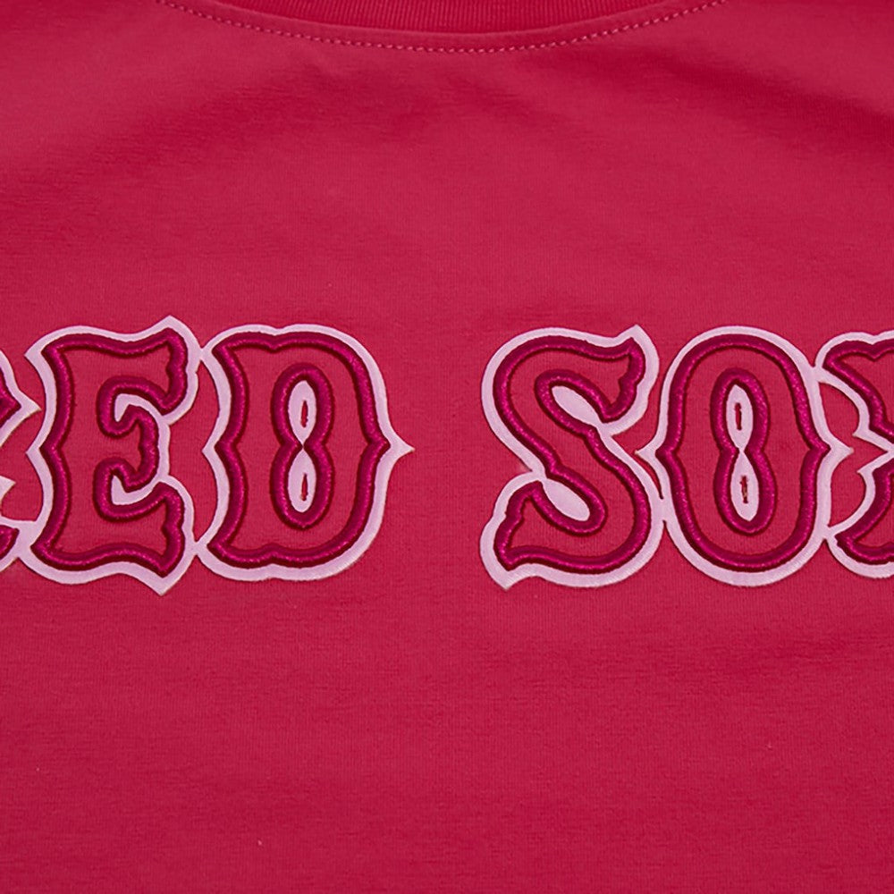 Boston Red Sox Pro Standard Women's Triple Pink Boxy Cropped T-Shirt - Pink T-shirts