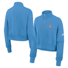 Tennessee Titans Women's Rewind Phoenix Half-Zip Sweatshirt - Light Blue Sweatshirts