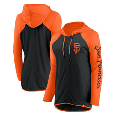 San Francisco Giants Fanatics Women's Script Sleeve Full-Zip Hoodie - Black/Orange Hoodies