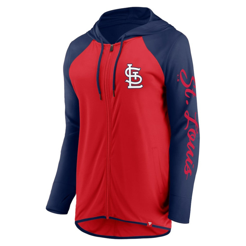 St. Louis Cardinals Fanatics Women's Script Sleeve Full-Zip Hoodie - Red/Navy Hoodies