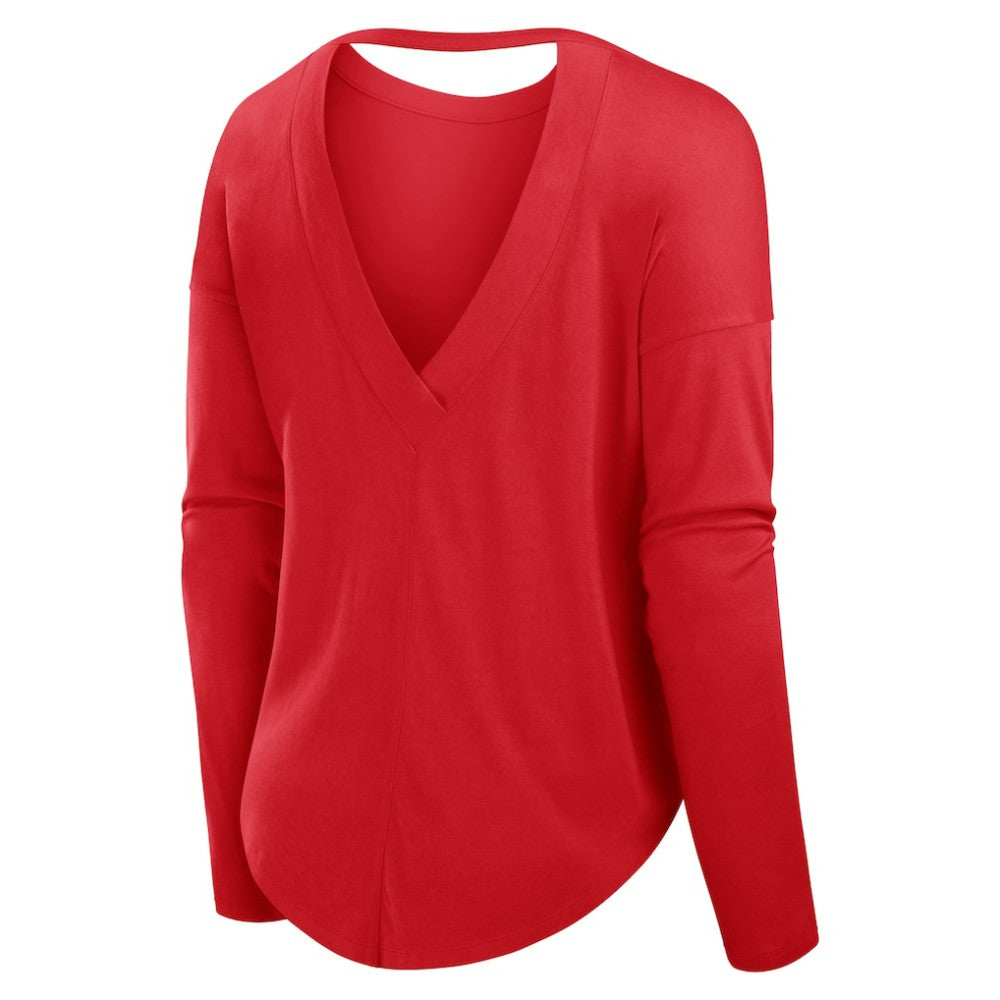 Philadelphia Phillies Fanatics Women's Core Boat Neck Long Sleeve T-Shirt  - Red T-shirts