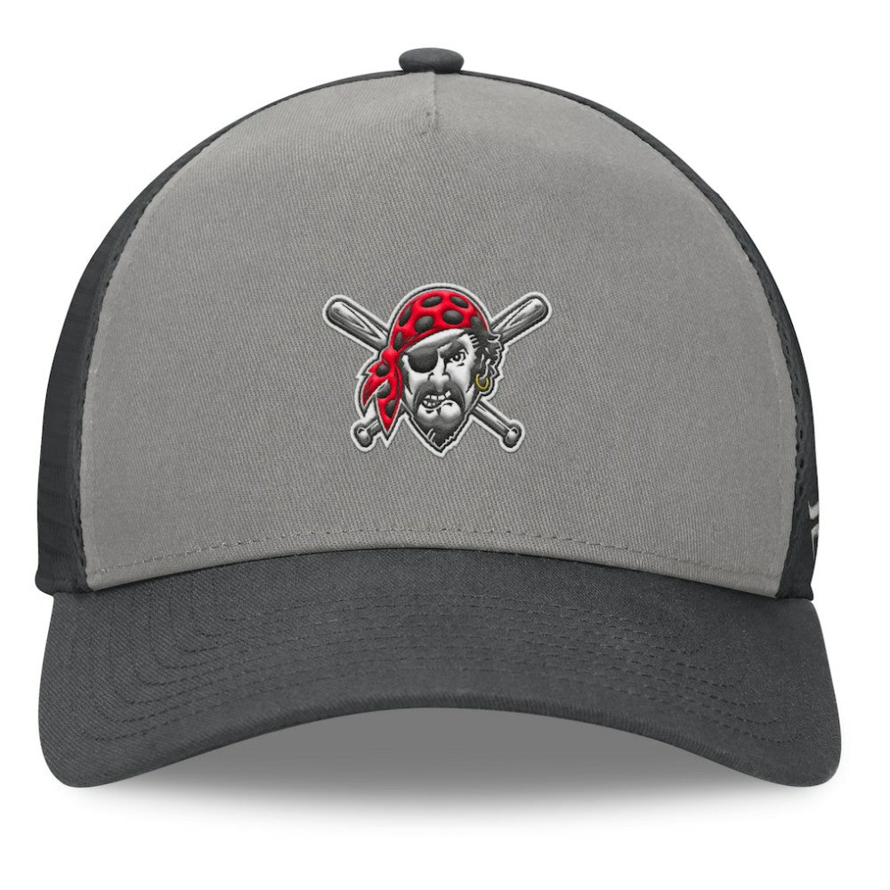 Pittsburgh Pirates Fanatics A-Frame Trucker Adjustable Hat - Gray/Graphite Hats