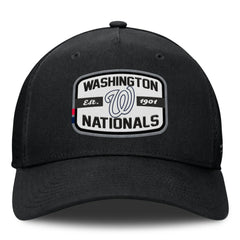 Washington Nationals Fanatics Team Patch A-Frame Trucker Snapback Hat - Black Hats