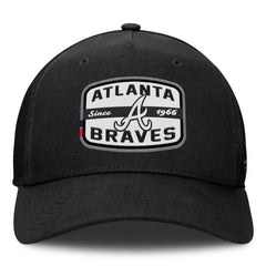 Atlanta Braves Fanatics Team Patch A-Frame Trucker Snapback Hat - Black Hats