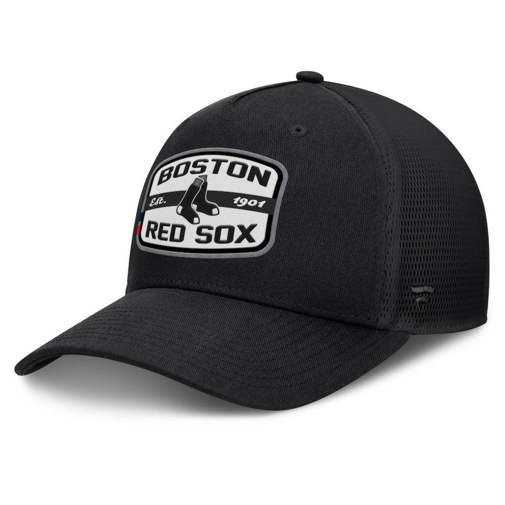 Boston Red Sox Fanatics Team Patch A-Frame Trucker Snapback Hat - Black Hats