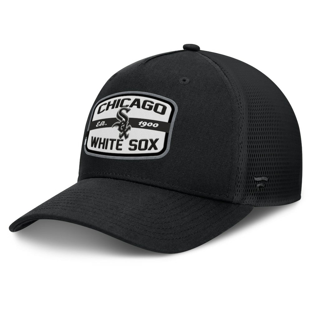 Chicago White Sox Fanatics Team Patch A-Frame Trucker Snapback Hat - Black Hats