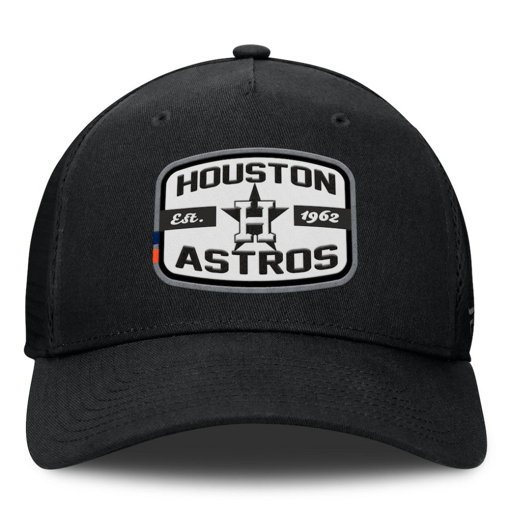 Houston Astros Fanatics Team Patch A-Frame Trucker Snapback Hat - Black Hats