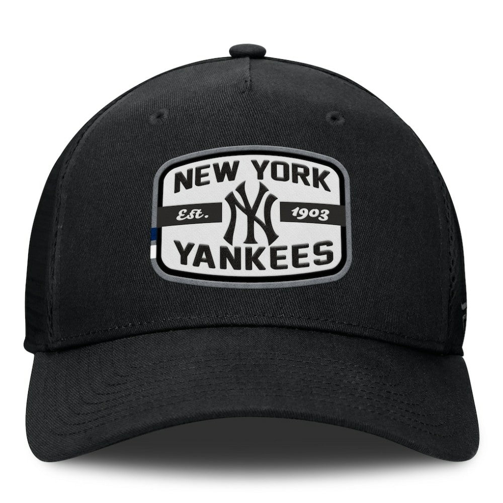New York Yankees Fanatics Team Patch A-Frame Trucker Snapback Hat - Black Hats