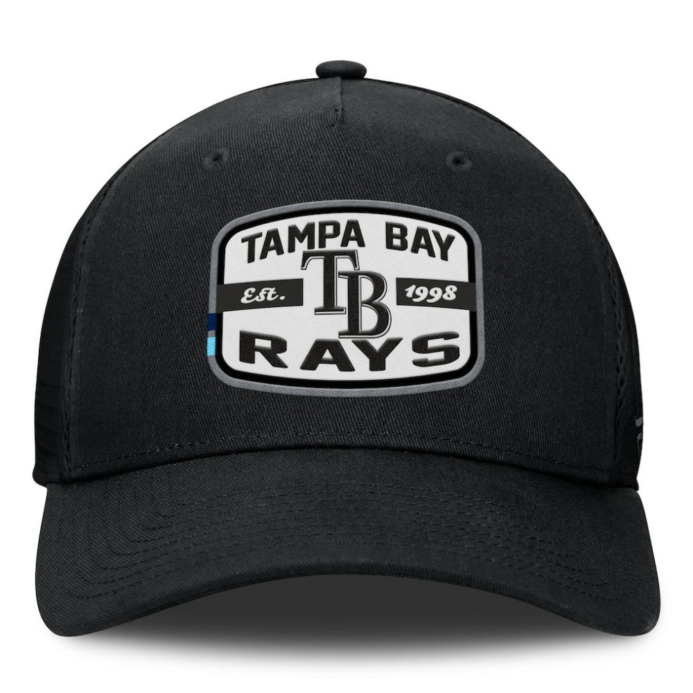 Tampa Bay Rays Fanatics Team Patch A-Frame Trucker Snapback Hat - Black Hats