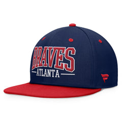Atlanta Braves Fanatics Fundamental Bold Snapback Hat - Navy/Red Hats