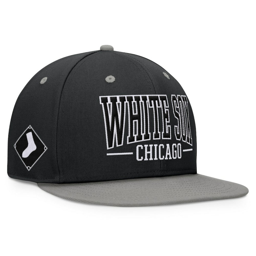 Chicago White Sox Fanatics Fundamental Bold Snapback Hat - Black/Gray Hats