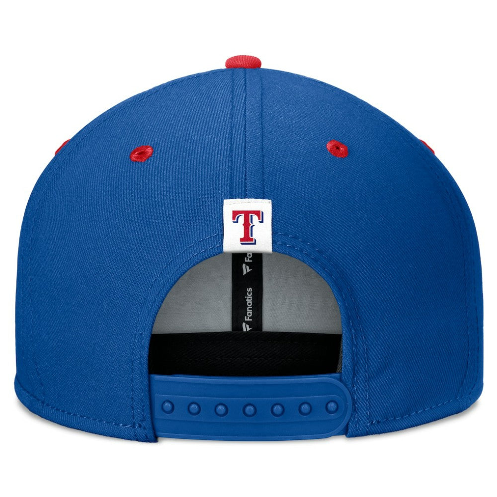 Texas Rangers Fanatics Fundamental Bold Snapback Hat - Royal/Red Hats