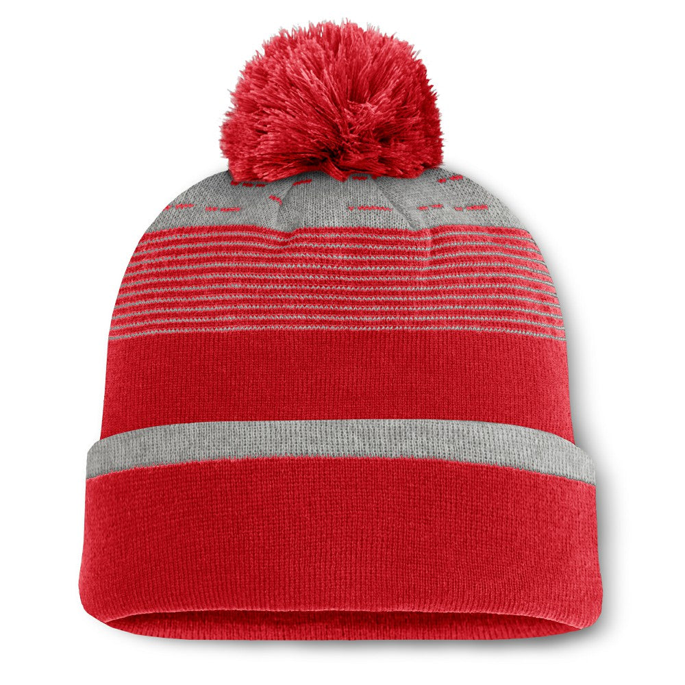 Los Angeles Angels Fanatics Fundamental Gradient Cuffed Knit Hat with Pom - Red Hats
