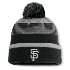 San Francisco Giants Fanatics Fundamental Gradient Cuffed Knit Hat with Pom - Black Hats