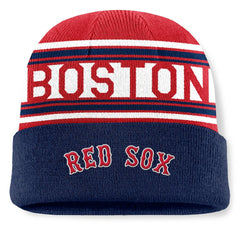 Boston Red Sox Fanatics Fundamental Team Stripe Cuffed Knit Hat - Navy Hats