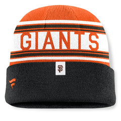 San Francisco Giants Fanatics Fundamental Team Stripe Cuffed Knit Hat - Black Hats