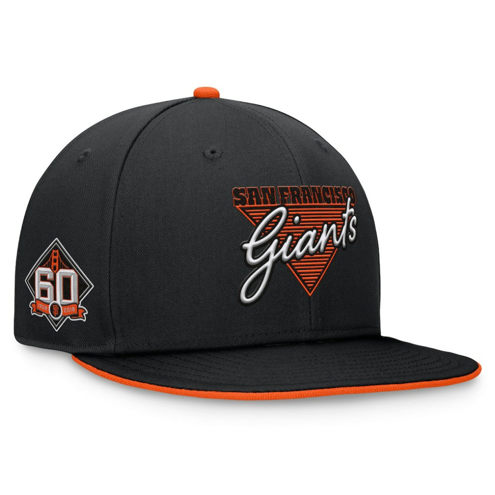 San Francisco Giants Fanatics Fundamental Tri-Script Fitted Hat - Black Hats