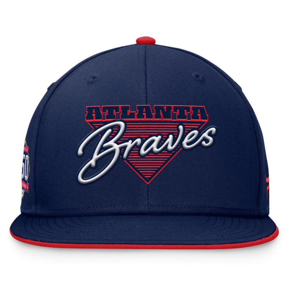 Atlanta Braves Fanatics Fundamental Tri-Script Fitted Hat - Navy Hats
