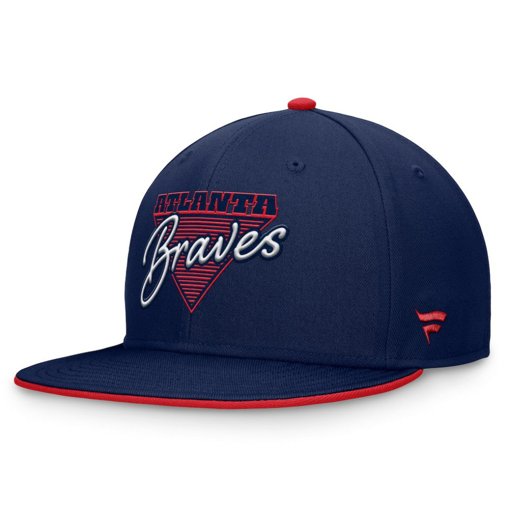 Atlanta Braves Fanatics Fundamental Tri-Script Fitted Hat - Navy Hats