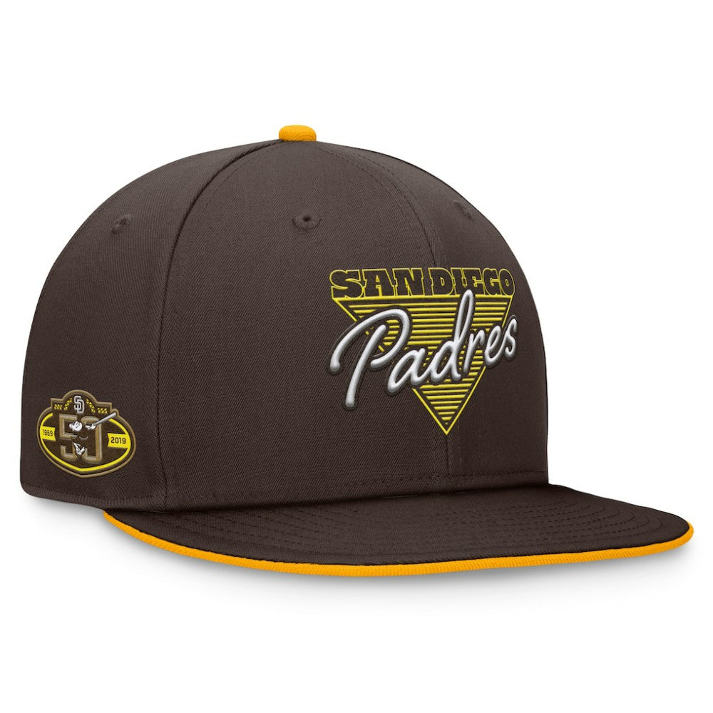 San Diego Padres Fanatics Fundamental Tri-Script Fitted Hat - Brown Hats