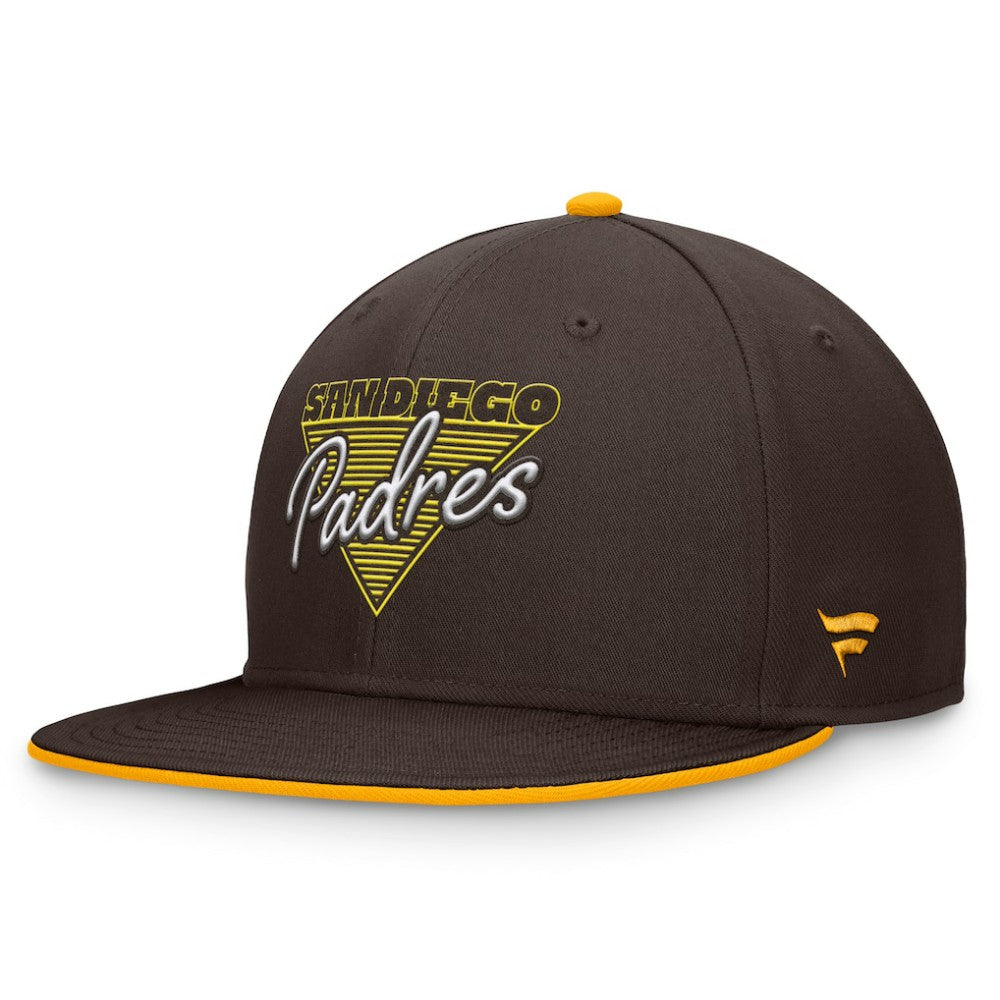 San Diego Padres Fanatics Fundamental Tri-Script Fitted Hat - Brown Hats