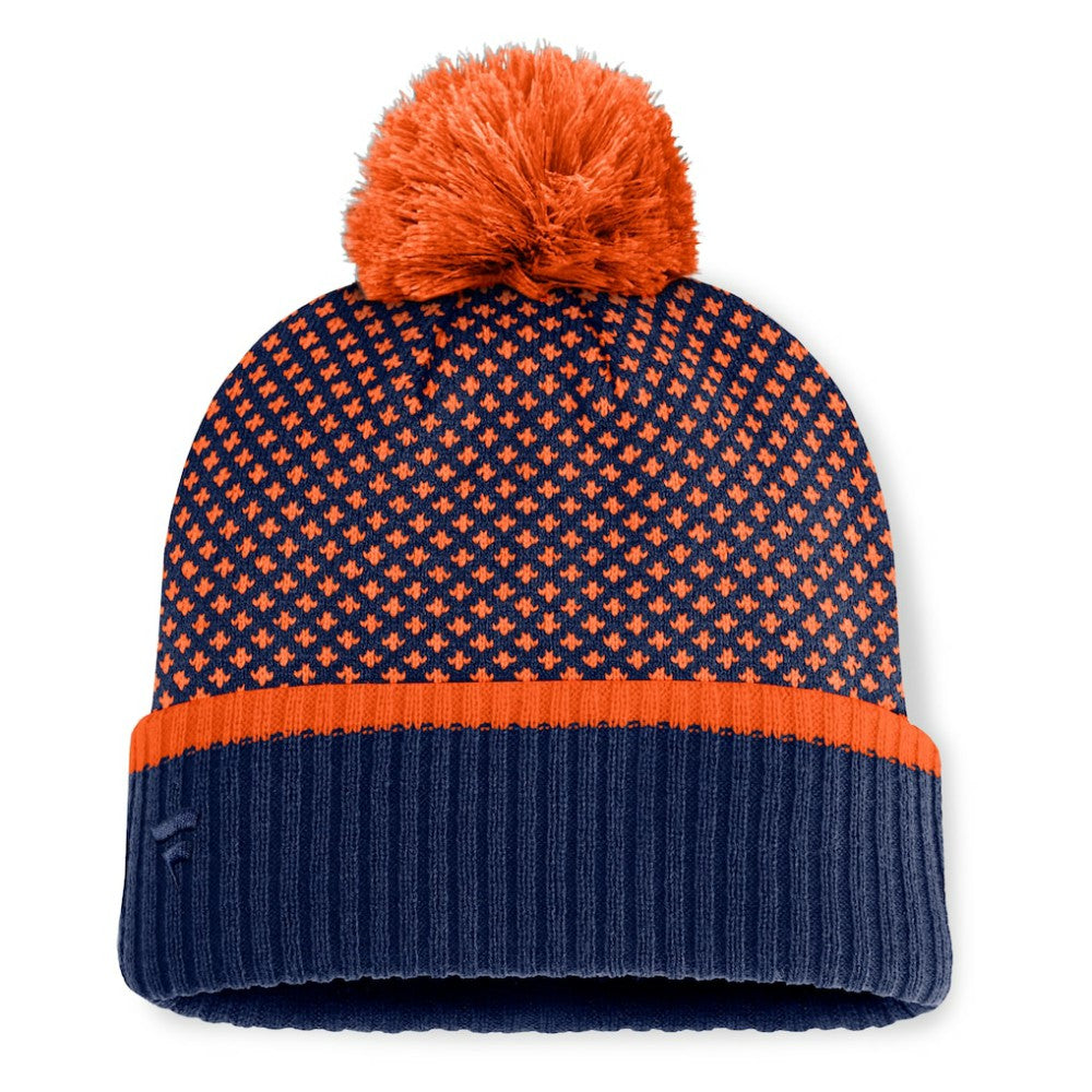 Houston Astros Fanatics Women's Fundamental Jacquard Cuffed Knit Hat with Pom - Navy Hats
