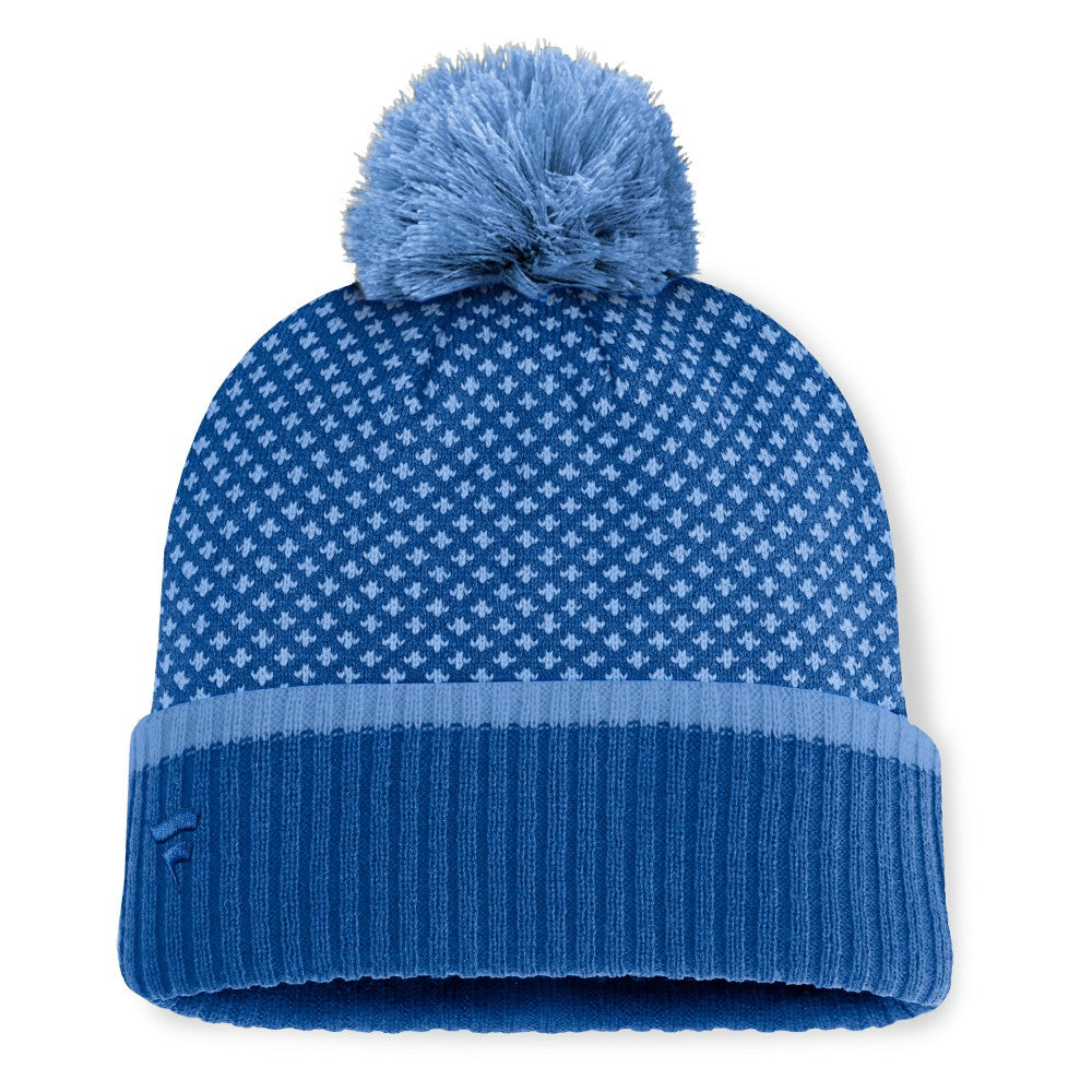 Kansas City Royals Fanatics Women's Fundamental Jacquard Cuffed Knit Hat with Pom - Royal Hats
