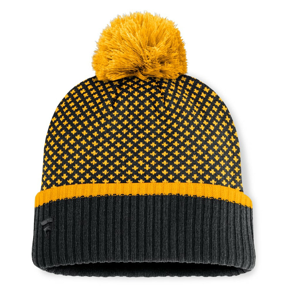 Pittsburgh Pirates Fanatics Women's Fundamental Jacquard Cuffed Knit Hat with Pom - Black Hats