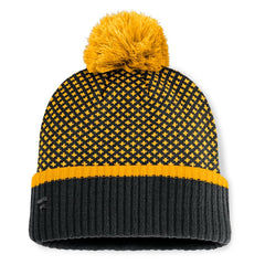 Pittsburgh Pirates Fanatics Women's Fundamental Jacquard Cuffed Knit Hat with Pom - Black Hats