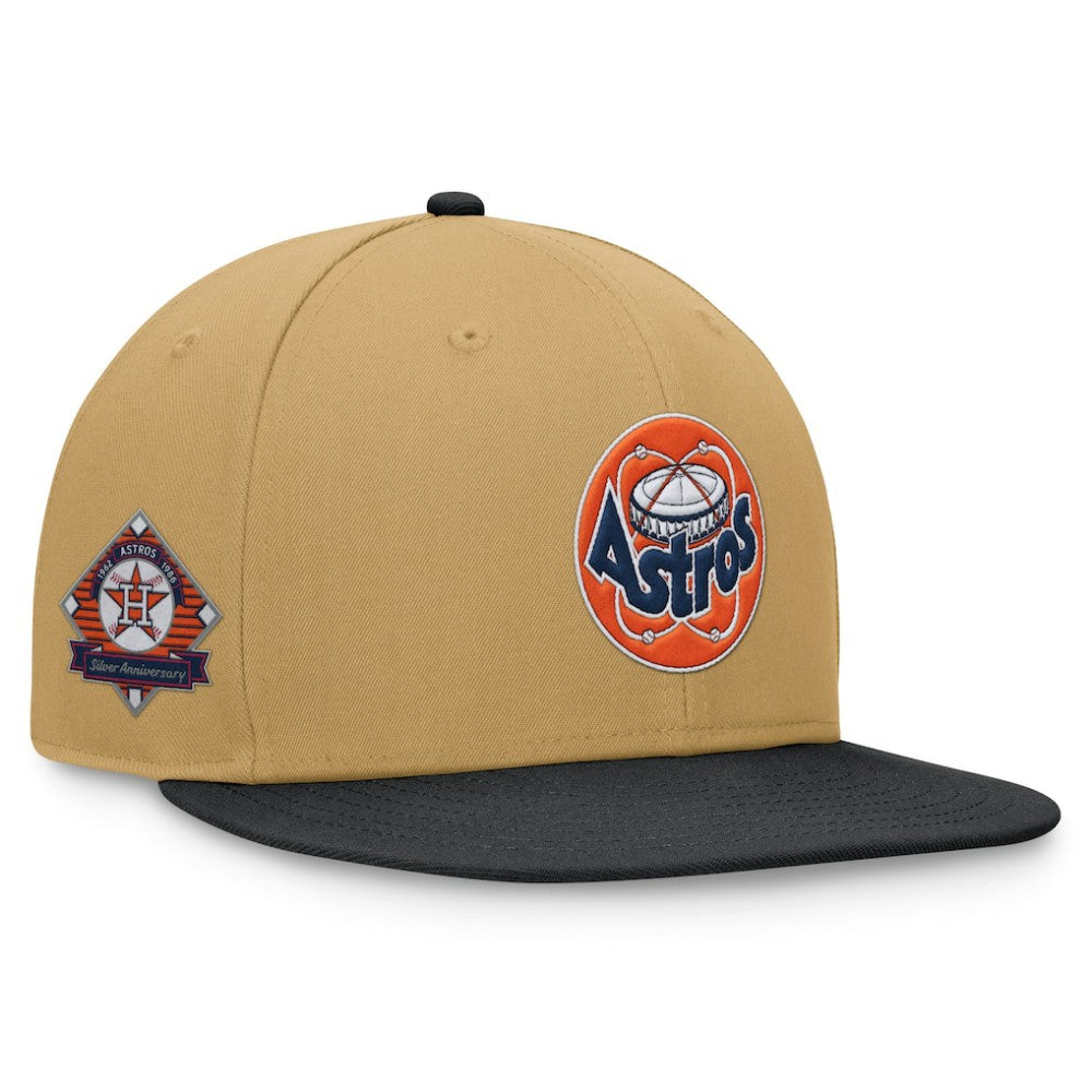 Houston Astros Fanatics  Heritage Two-Tone Fitted Hat - Khaki/Black Hats
