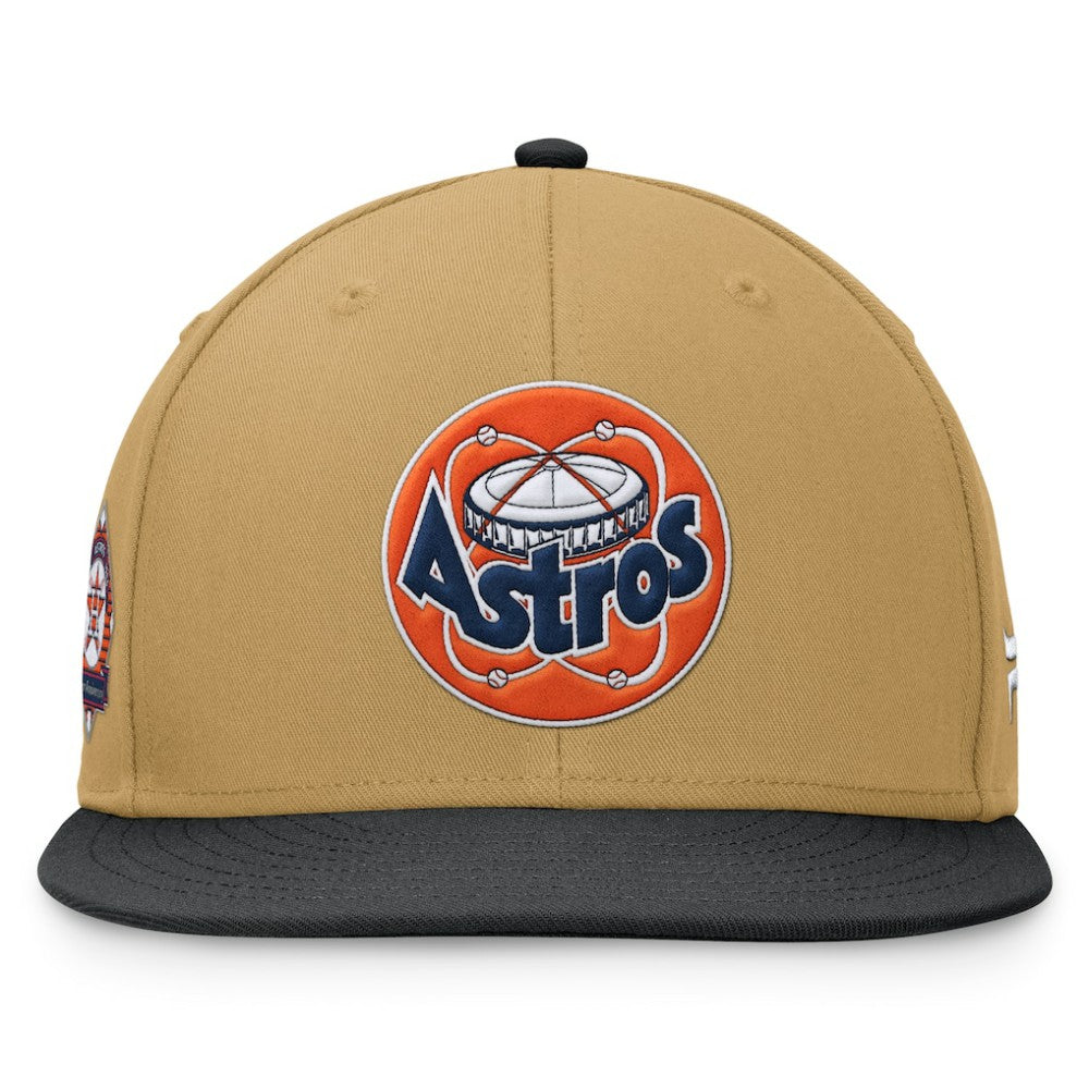 Houston Astros Fanatics  Heritage Two-Tone Fitted Hat - Khaki/Black Hats