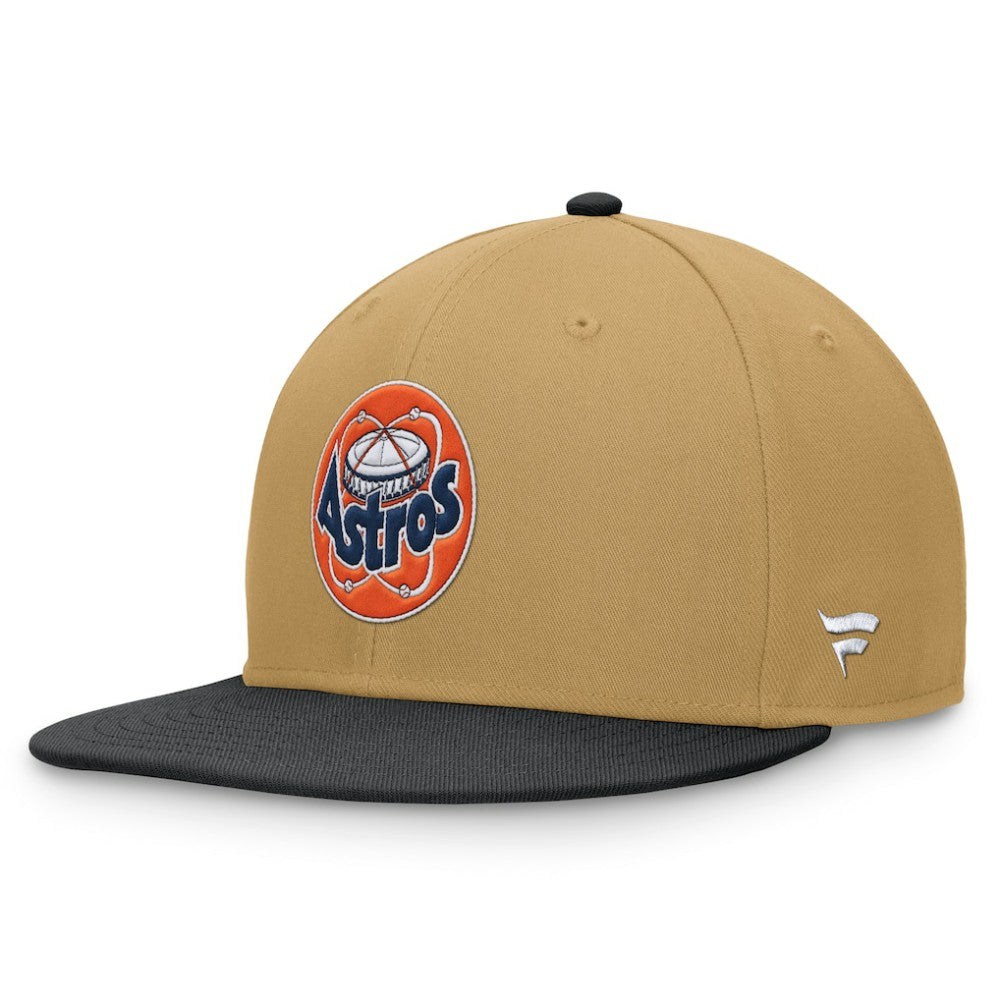 Houston Astros Fanatics  Heritage Two-Tone Fitted Hat - Khaki/Black Hats