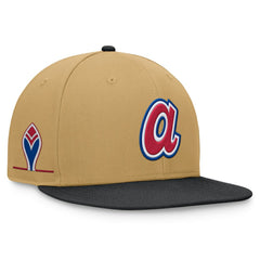 Atlanta Braves Fanatics  Heritage Two-Tone Fitted Hat - Khaki/Black Hats