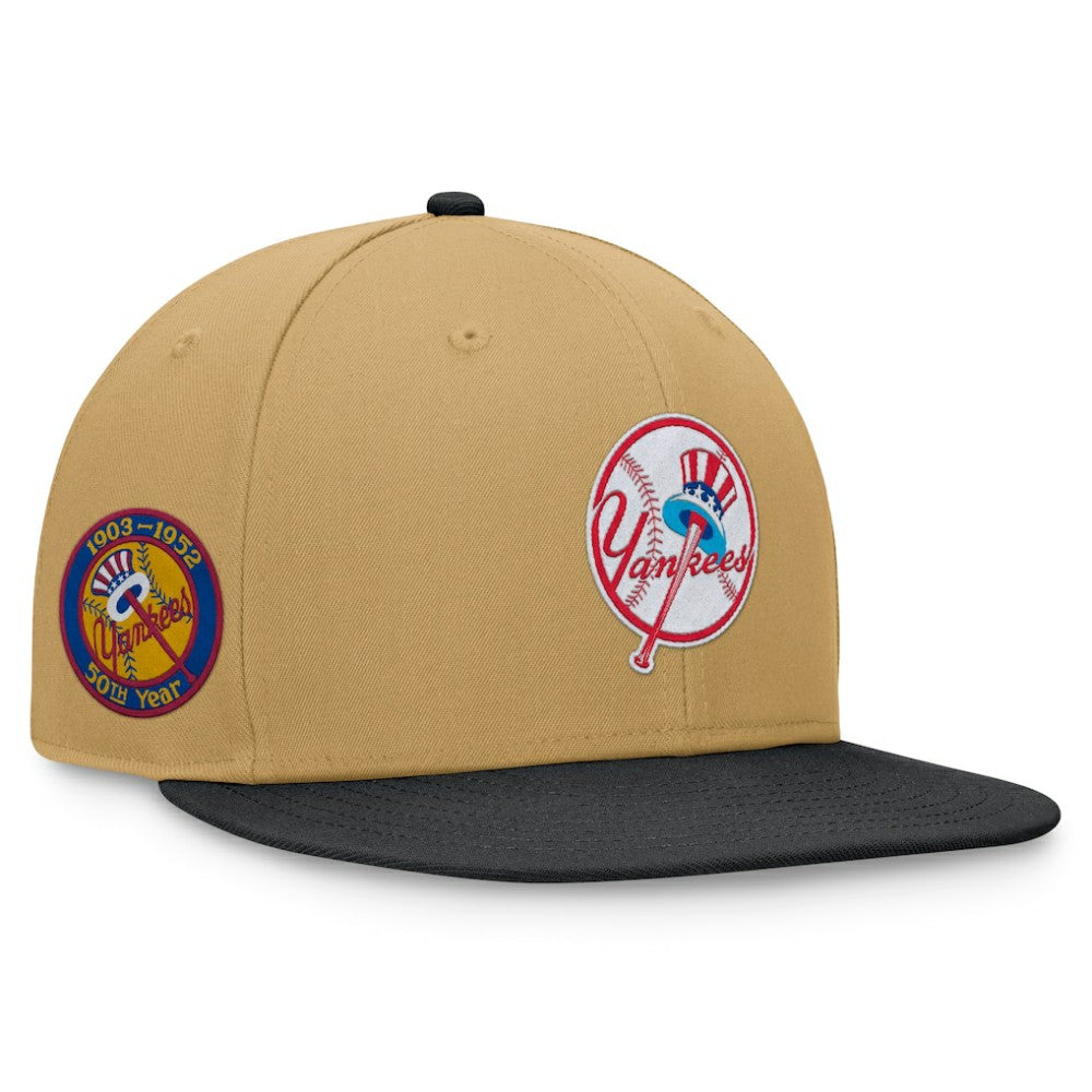 New York Yankees Fanatics  Heritage Two-Tone Fitted Hat - Khaki/Black Hats