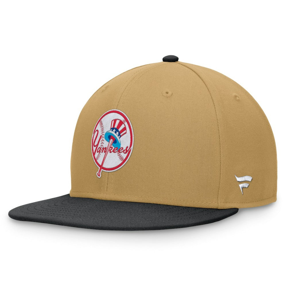 New York Yankees Fanatics  Heritage Two-Tone Fitted Hat - Khaki/Black Hats