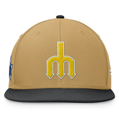 Seattle Mariners Fanatics  Heritage Two-Tone Fitted Hat - Khaki/Black Hats