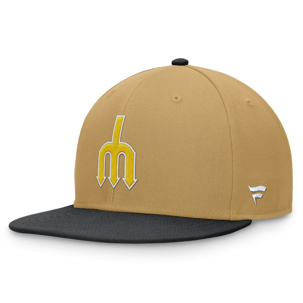 Seattle Mariners Fanatics  Heritage Two-Tone Fitted Hat - Khaki/Black Hats