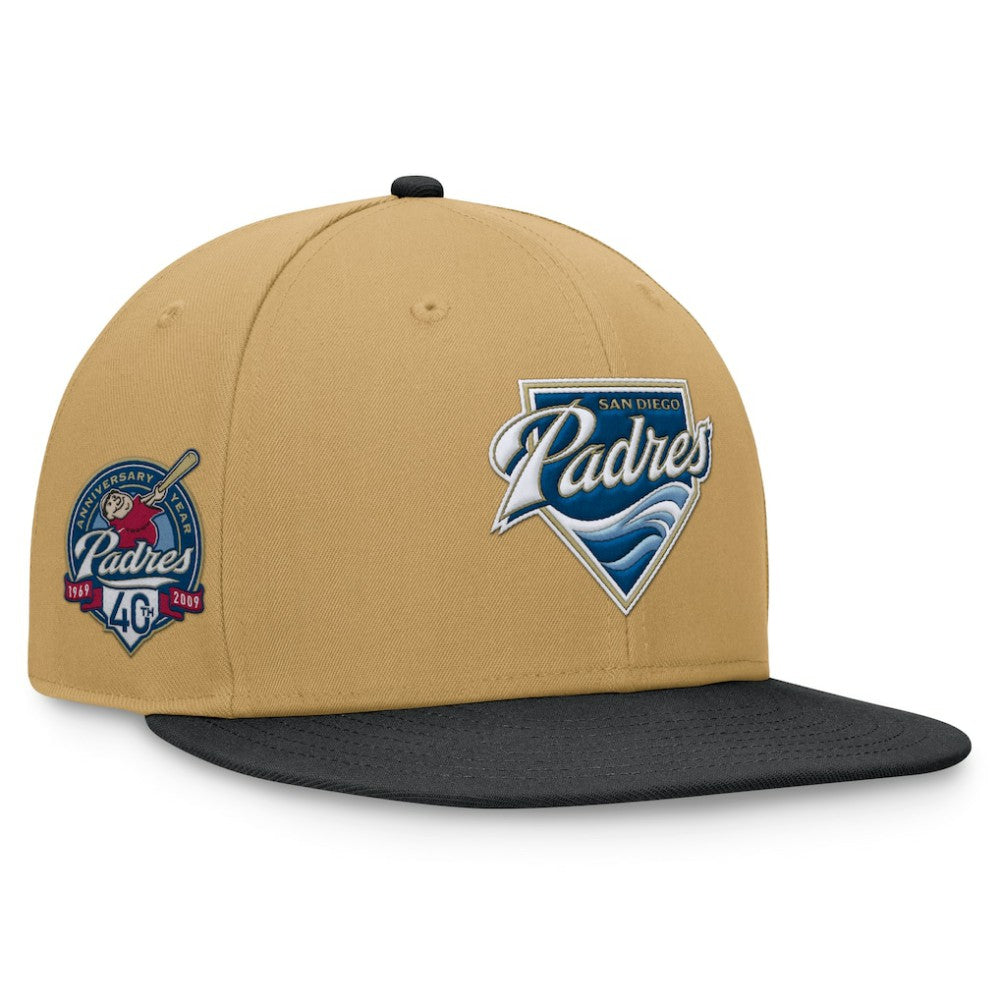 San Diego Padres Fanatics  Heritage Two-Tone Fitted Hat - Khaki/Black Hats