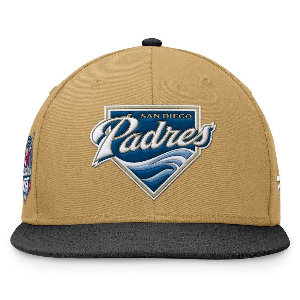 San Diego Padres Fanatics  Heritage Two-Tone Fitted Hat - Khaki/Black Hats