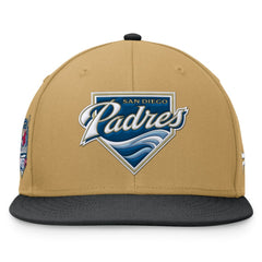San Diego Padres Fanatics  Heritage Two-Tone Fitted Hat - Khaki/Black Hats